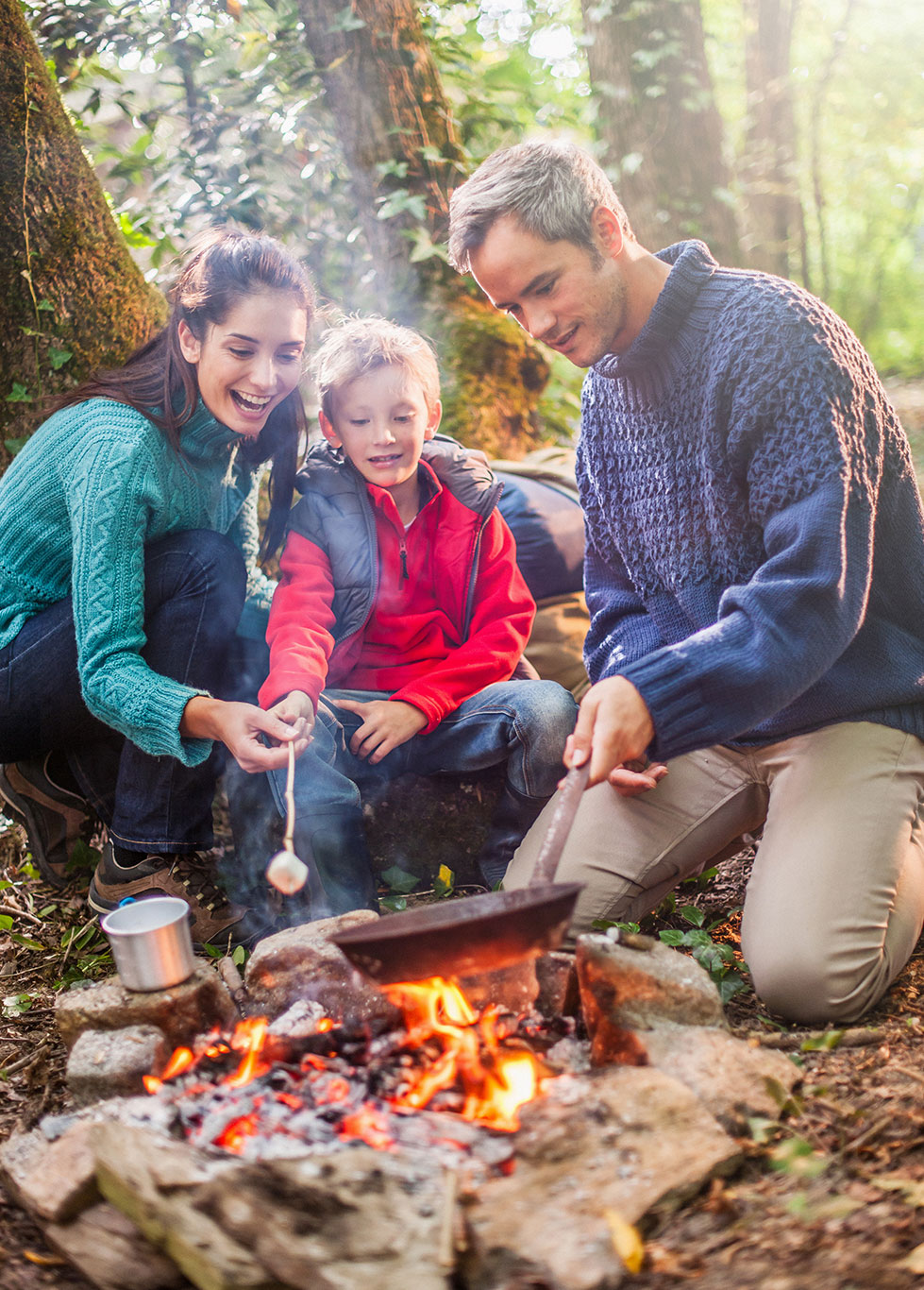 Family by Fire Portrait